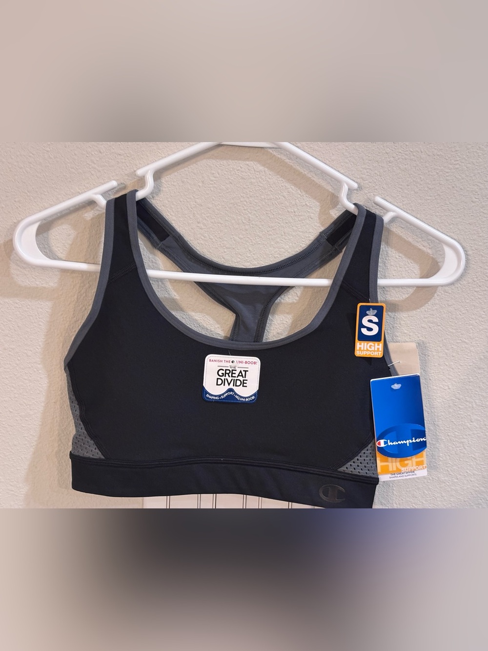 Champion Great Divide High Support Sports Bra - Black & Gray